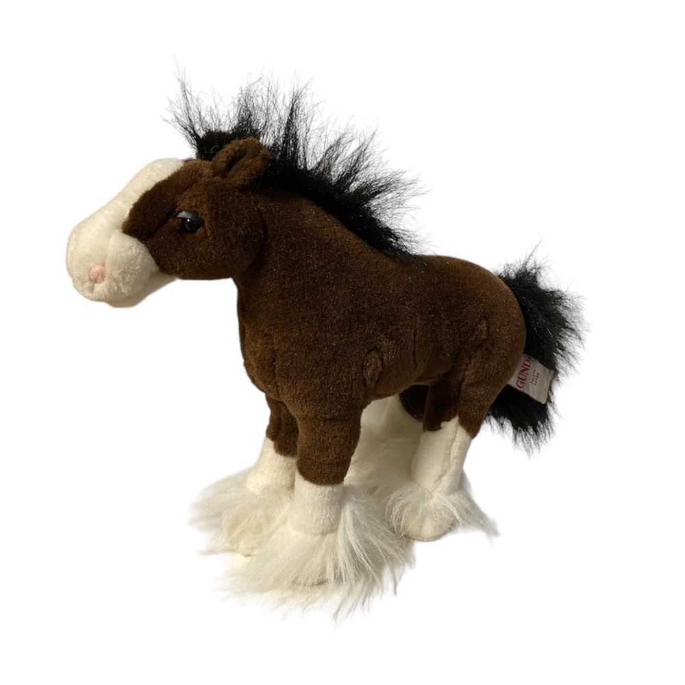 Gund Dale Horse Plush Clydesdale Stuffed Animal Pony Brown White 42984 Toy 9 in